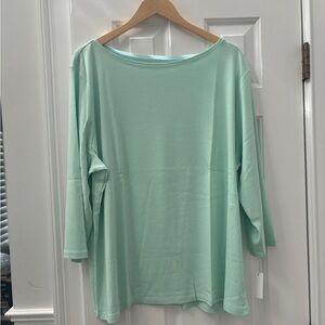 Talbots The Talbots Tee in Iced Mint, 100% Cotton, 3X, NWT